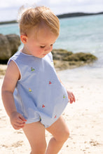 Load image into Gallery viewer, Critter Benjamin Bubble - Beale Street Blue w/ Sailboat Embroidery

