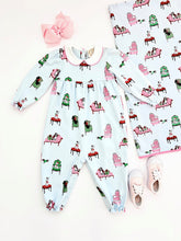 Load image into Gallery viewer, Britt Romper - Paw-recious w/ Hamptons Hot Pink - Long Sleeve
