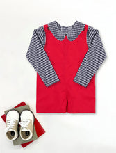 Load image into Gallery viewer, Peter Pan Collar Shirt - Navy Grove Gingham - Long Sleeve - Woven
