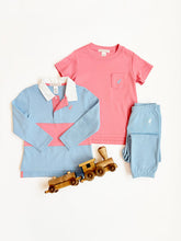 Load image into Gallery viewer, Rollins Rugby Shirt - Barrington Blue, Nantucket Red, and Worth Ave White

