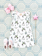 Load image into Gallery viewer, Ruehling Ruffle Dress - Darling Duchess w/ Palm Beach Pink
