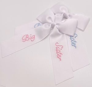 Hair Bow - Big Sister - Pink or Blue