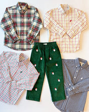 Load image into Gallery viewer, Critter Sheffield Pants - Grier Green w/ Santa Embroidery - Corduroy
