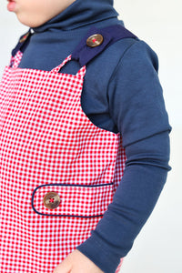 Ivy League Longall - Richmond Red Mini Gingham w/ Navy