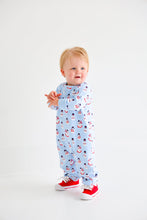 Load image into Gallery viewer, Cassidy Crewneck Romper - Frosty Friends w/ Beale Street Blue - Long Sleeve
