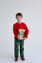 Load image into Gallery viewer, Critter Prep School Pant - Grier Green w/ Santa Embroidery - Corduroy
