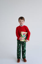 Load image into Gallery viewer, Critter Prep School Pant - Grier Green w/ Santa Embroidery - Corduroy
