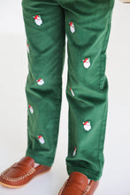 Load image into Gallery viewer, Critter Prep School Pant - Grier Green w/ Santa Embroidery - Corduroy
