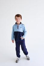 Load image into Gallery viewer, Hayword Half-Zip - Barrington Blue w/ Nantucket Navy - Fleece
