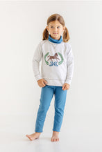 Load image into Gallery viewer, Cassidy Comfy Crewneck - Grantley Gray (Heathered) w/ Horse
