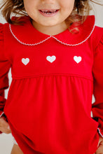 Load image into Gallery viewer, Biltmore Bubble - Richmond Red w/ Hearts Embroidery - Long Sleeve
