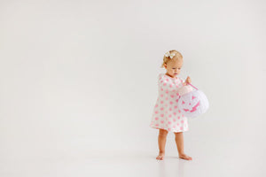 Polly Play Dress - Vintage-Prep Pumpkin Pails - Sandpearl Pink - Long Sleeve