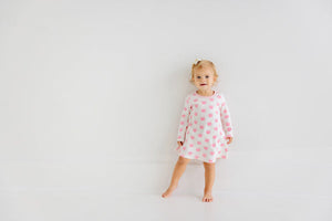 Polly Play Dress - Vintage-Prep Pumpkin Pails - Sandpearl Pink - Long Sleeve