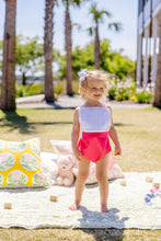 Load image into Gallery viewer, Sally Sunsuit - Palm Springs Punch w/ Sandpearl Pink
