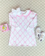 Load image into Gallery viewer, Maude&#39;s Ruffle Cassidy Crewneck Dress - Belle Meade Bow w/ Pier Party Pink
