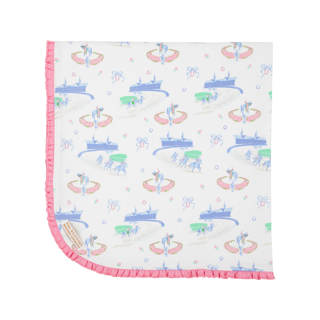Baby Buggy Blanket - Derby Day Darling w/ Hamptons Hot Pink