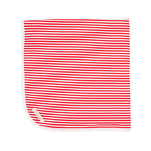 Load image into Gallery viewer, Baby Buggy Blanket - Richmond Red Stripe w/ Worth Ave White
