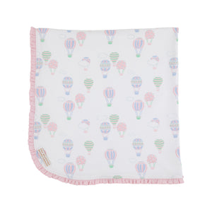 Baby Buggy Blanket - Up Up and Away w/ Palm Beach Pink