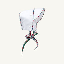 Load image into Gallery viewer, Barringer Bonnet - Worth Ave White w/ Gramercy Park Plaid Seersucker
