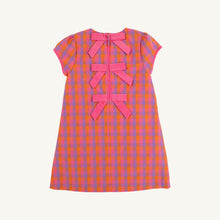 Load image into Gallery viewer, Betts Bow Dress - Autumn Punch Plaid w/ Romany Rose - Woven
