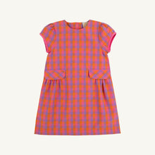 Load image into Gallery viewer, Betts Bow Dress - Autumn Punch Plaid w/ Romany Rose - Woven
