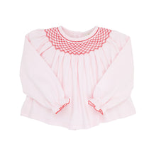 Load image into Gallery viewer, Bettye Bow Smocked Top palm beach pink with smocking
