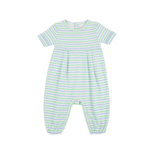 Load image into Gallery viewer, Bradford Romper - Kennedy Cruise Stripe w/ Beale Street Blue Stripe - Short Sleeve - Pima
