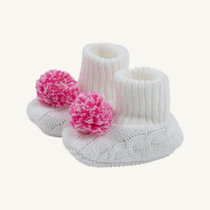 Bryer Bootie - Worth Ave White - with Pearl, Blue, or Pink Options