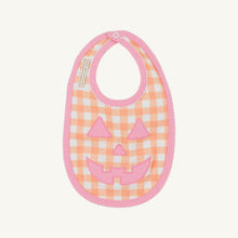 Load image into Gallery viewer, Burp Me Bib - Seashore Sherbet Gingham w/ Hamptons Hot Pink - Jack O Lantern
