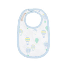 Load image into Gallery viewer, Burp Me Bib - Up Up and Away w/ Buckhead Blue
