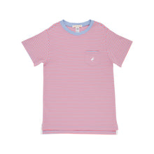 Load image into Gallery viewer, Carter Crewneck - Beale Street Blue &amp; Parrot Cay Coral Stripe
