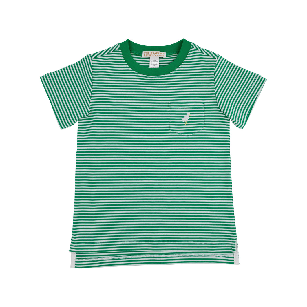 Carter Crewneck - Kiawah Kelly Green Stripe w/ Pocket