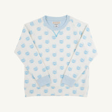 Load image into Gallery viewer, Cassidy Comfy Crewneck - Vintage-Prep Pumpkin Pails - Buckhead Blue
