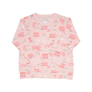 Cassidy Comfy Crewneck - Towne and Toile w/ Palm Beach Pink
