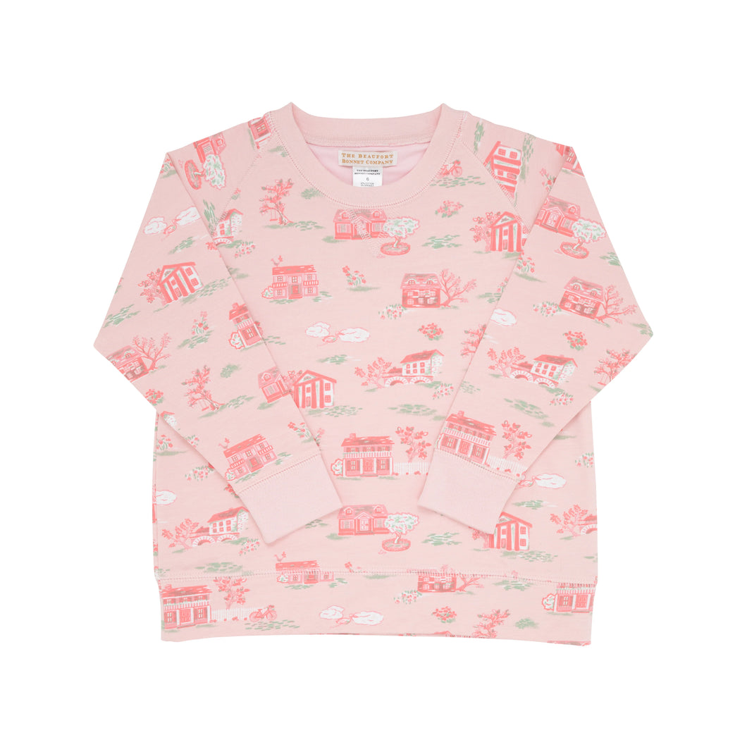 Cassidy Comfy Crewneck - Towne and Toile w/ Palm Beach Pink