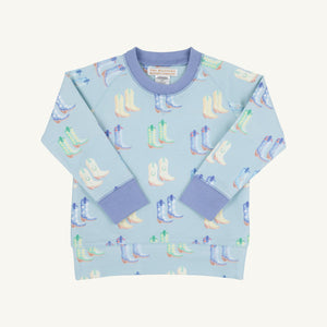 Cassidy Comfy Crewneck - Cute to Boot - Buckhead Blue w/ Park City Periwinkle