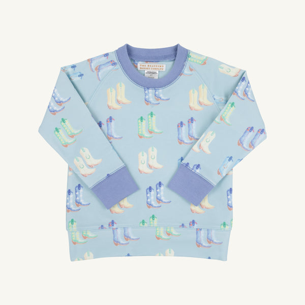 Cassidy Comfy Crewneck - Cute to Boot - Buckhead Blue w/ Park City Periwinkle