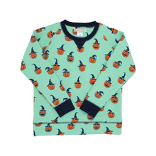 Load image into Gallery viewer, Cassidy Comfy Crewneck - Olde Jolly Jack O Lantern w/ Nantucket Navy
