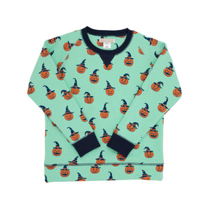 Cassidy Comfy Crewneck - Olde Jolly Jack O Lantern w/ Nantucket Navy