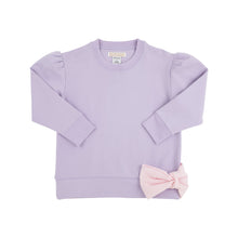 Load image into Gallery viewer, Cassidy Comfy Crewneck - Lauderdale Lavender w/ Palm Beach Pink Bow

