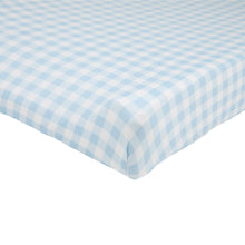 Load image into Gallery viewer, Cheeky Changing Pad Cover - Blue or Pink Gingham - Jersey Knit

