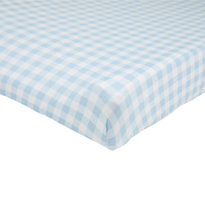 Cheeky Changing Pad Cover - Blue or Pink Gingham - Jersey Knit