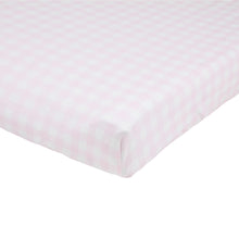 Load image into Gallery viewer, Cheeky Changing Pad Cover - Blue or Pink Gingham - Jersey Knit
