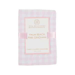 Cheeky Changing Pad Cover - Blue or Pink Gingham - Jersey Knit