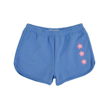 Load image into Gallery viewer, Cheryl Shorts - Barbados Blue w/ Flowers Appliqué
