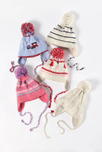 Load image into Gallery viewer, Parrish Pom Pom Hat - Palmetto Pearl w/ Pink &amp; Red - Bows &amp; Trees
