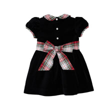 Load image into Gallery viewer, Cindy Lou Sash Dress - Newport Night w/ Keene Place Plaid - Velveteen
