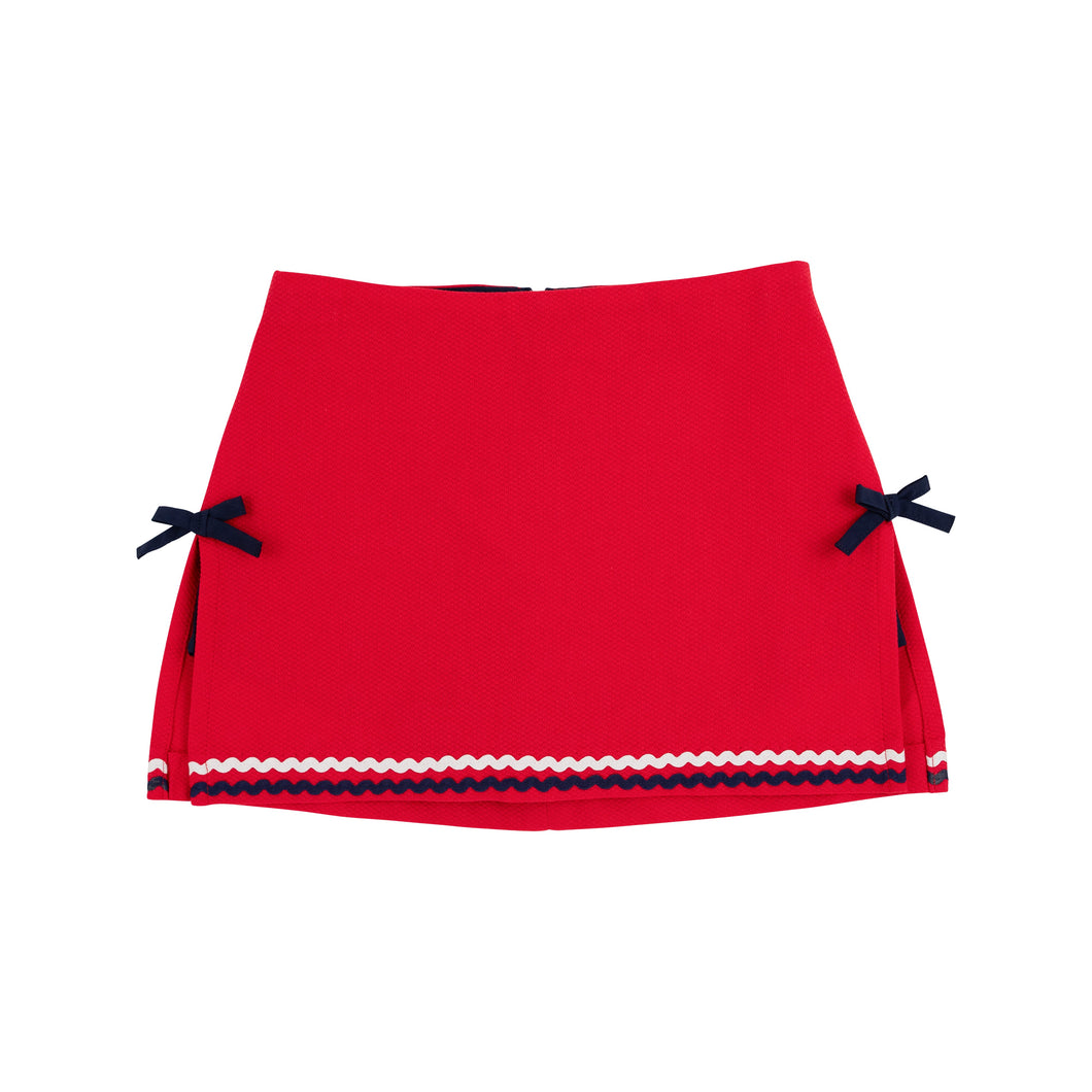 Clays Club Skort - Richmond Red Piqué w/ Nantucket Navy