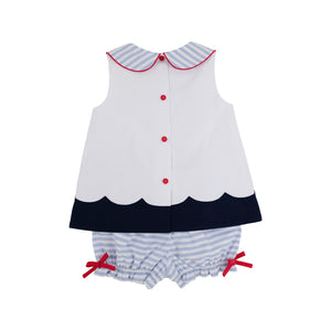 Colleen's Colorblock Set - White w/ Nantucket Navy, Periwinkle Stripe, Richmond Red