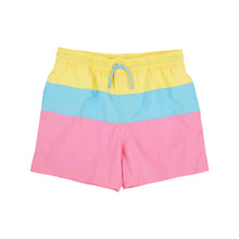 Load image into Gallery viewer, Country Club Colorblock Trunk - Lake Worth Yellow, Brookline Blue, &amp; Hamptons Hot Pink
